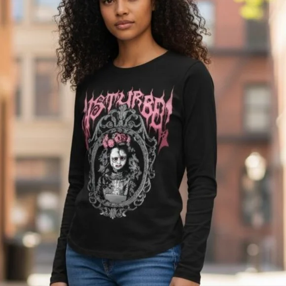 NWT Dolls Kill Distorted Reflections XXS Long Sleeved Top Tshirt!! - Picture 1 of 12